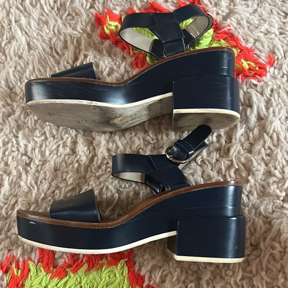 Jil Sander Navy Platform Sandals (in navy)